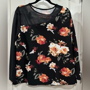 NWOT Floral Black Women's Top